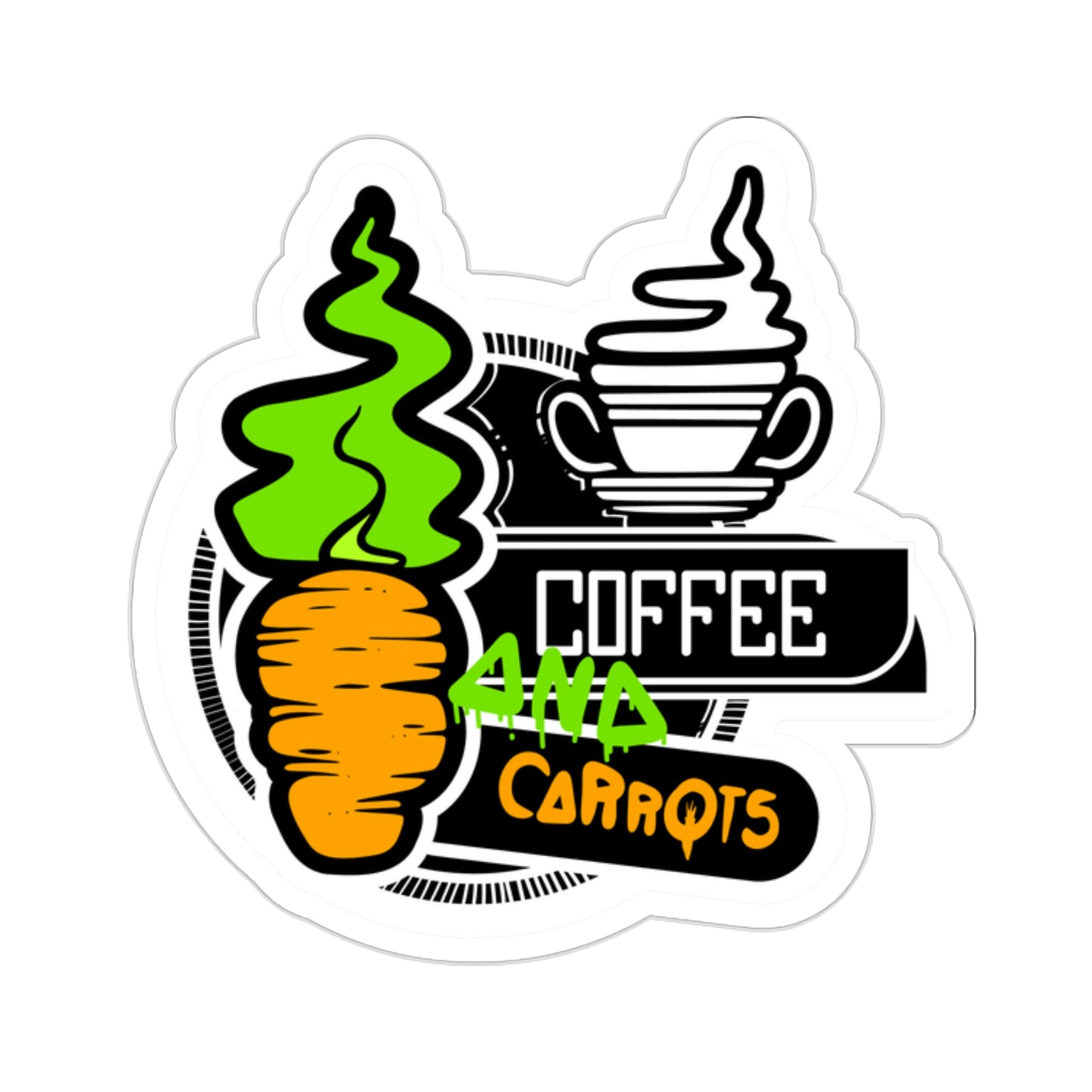 COFFEE and CARROTS Kiss-Cut Stickers