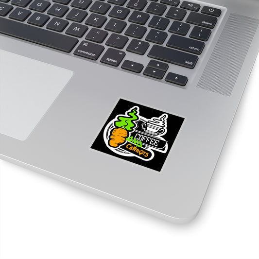 Black COFFEE and CARROTS Stickers